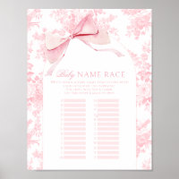 Pink Bow Floral Baby Girl Name Race Showspiel