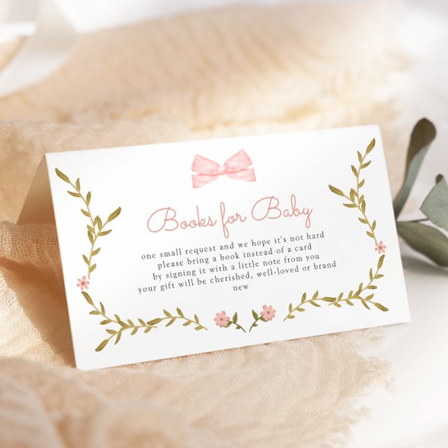 Pink Bow Floral Baby Shooting Books for Baby Begleitkarte (Von Creator hochgeladen)