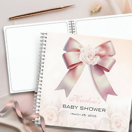 Pink Bow Floral Baby Showbook Notizbuch
