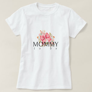 Pink Bow Floral Babydusche T-Shirt