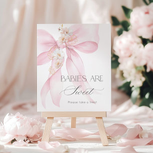 Pink Bow Floral Babys sind süß Poster