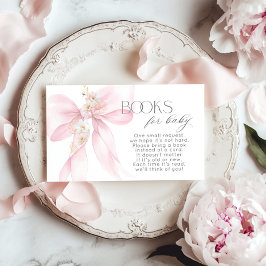 Pink Bow Floral Book for baby ticket Begleitkarte