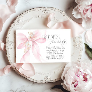 Pink Bow Floral Book for baby ticket Begleitkarte