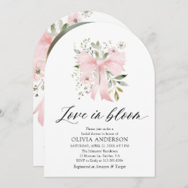 Pink Bow Floral Liebe im Bloom Arch Brautparty Einladung