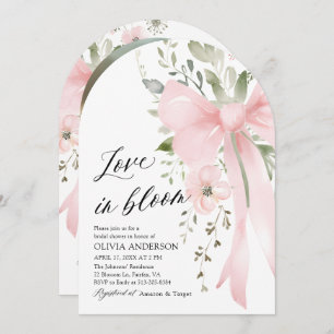 Pink Bow Floral Liebe im Bloom Arch Brautparty Einladung