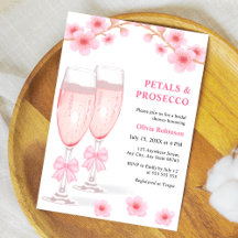 Pink Bow Floral Petals and Prosecco Bridal Shower