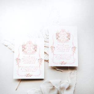 Pink Bow Floral Sweet Baby Duschbücher Begleitkarte