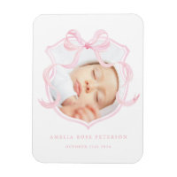 Pink Bow Foto Baby Girl Ankündigung