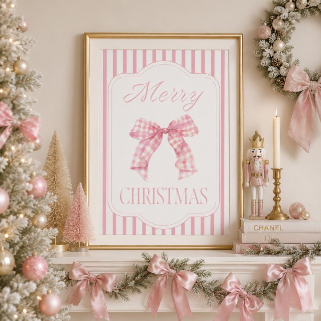 Pink Bow Frohe Weihnachtsgebäck Poster (Von Creator hochgeladen)