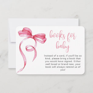 Pink Bow Gingham Bücher für die Babyumhüllung Karte