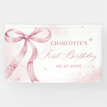 Pink Bow Girl 1. Geburtstag Party