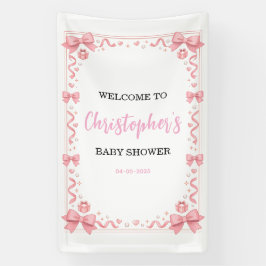 Pink Bow Girl Baby Shower – Cute & Fun Party Banner