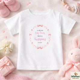 Pink Bow Girl Baby Shower – Cute & Fun Party T-shirt