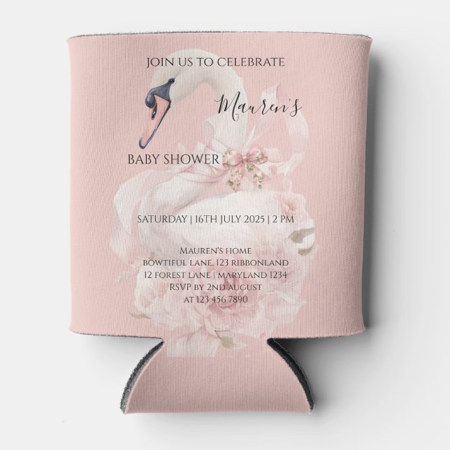 Pink Bow Girl Baby Shower  Dosenkühler (Vorderseite)