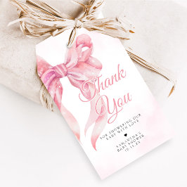Pink Bow Girl Baby Shower Favor Tags Geschenkanhänger