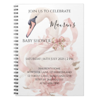 Pink Bow Girl Baby Shower Notizblock