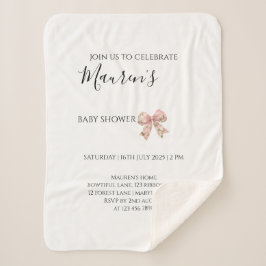 Pink Bow Girl Baby Shower Sherpadecke