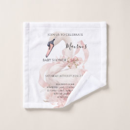 Pink Bow Girl Baby Shower Waschlappen