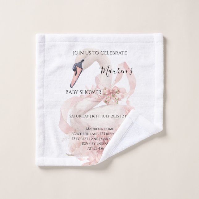 Pink Bow Girl Baby Shower  Waschlappen (Waschlappen)