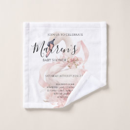 Pink Bow Girl Baby Shower Waschlappen