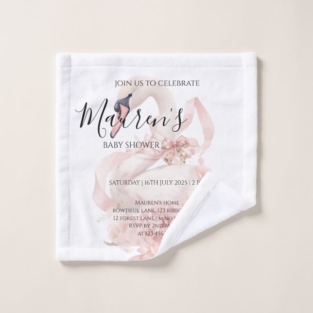 Pink Bow Girl Baby Shower  Waschlappen (Waschlappen)