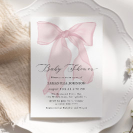 Pink Bow Girl Babydusche Einladung