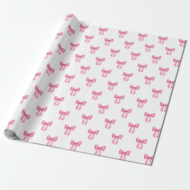 Pink Bow Girl Babydusche Geschenkpapier (Ungerollt)