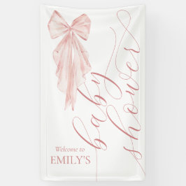 Pink Bow Girl Babydusche Ribbon Vertikal Banner