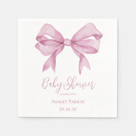 Pink Bow Girl Babydusche Serviette
