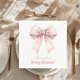 Pink Bow Girl Babydusche Serviette