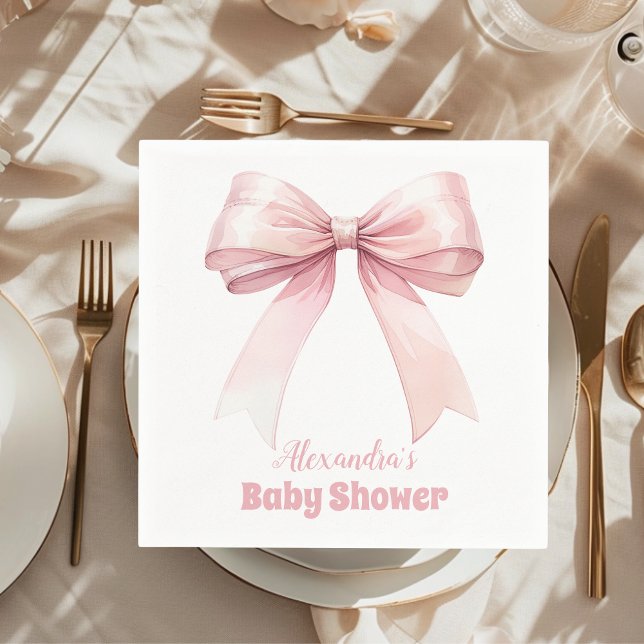 Pink Bow Girl Babydusche Serviette (Von Creator hochgeladen)
