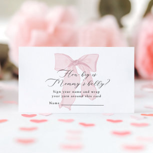 Pink Bow Girl Babydusche Wie groß ist Mommy's Bauc Begleitkarte