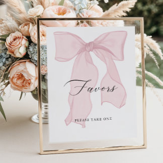 Pink Bow Girl Babyduschfavoriten Poster