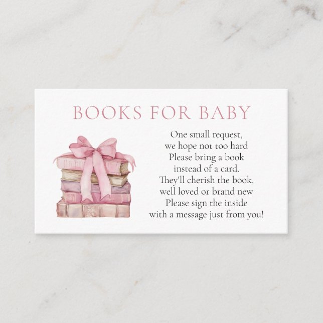 Pink Bow Girl Books for Baby insert card (Vorderseite)