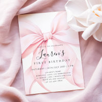 Pink Bow Girl Erster Geburtstag