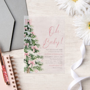 Pink Bow Girl Weihnachtsbaum Oh Baby Dusche