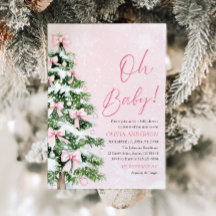 Pink Bow Girl Weihnachtsbaum Oh Baby Dusche