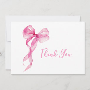 Pink Bow Girls 1. Geburtstag Dankeskarte