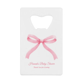 Pink Bow Girly Ästhetische Babydusche Gastgeschenk Geldbeutel Flaschenöffner