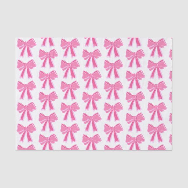 Pink Bow Glitzer Wrapping Paper Seidenpapier (Vorderseite)