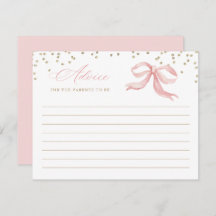 Pink Bow Gold Baby Showcard
