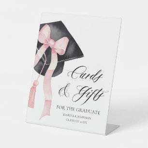 Pink Bow Grad Party Graduate Cards und Geschenke Sockelschild