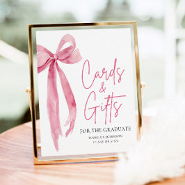 Pink Bow Graduate Party Graduate Cards and Gifts Poster