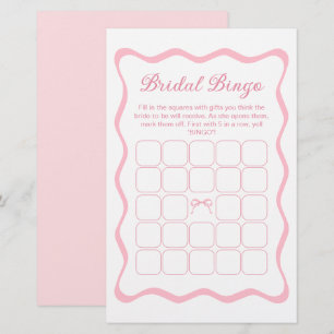 Pink Bow Kopiert Brautparty Bingo Game