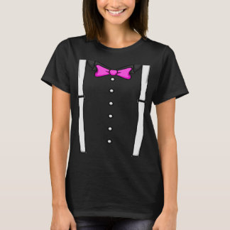 Pink Bow Krawatte Suspenders Cummerbund Tuxedo Bow T-Shirt