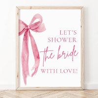 Pink Bow Lass uns die Liebe mit dem Zeichen dusche