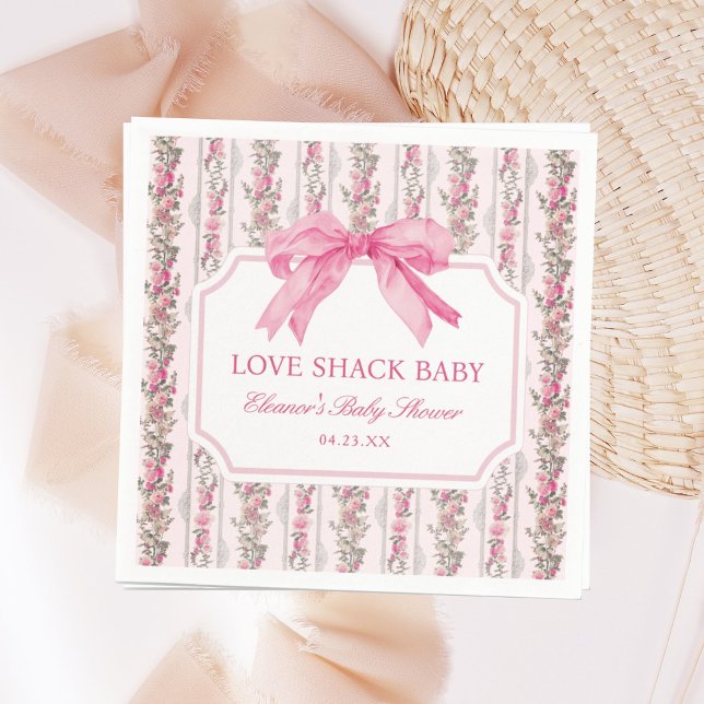 Pink Bow Liebe Shack Babydusche Serviette (Von Creator hochgeladen)