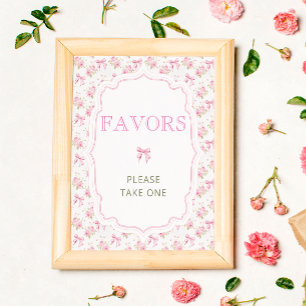 Pink Bow Liebe Shack Elegant Baby Shower Favoriten Poster