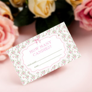 Pink Bow Liebe Shack schätzen, wie viele Laken Begleitkarte