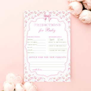 Pink Bow Liebe Shack Vorhersagen für Babykarte